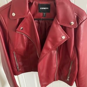 Burgundy leather jacket
